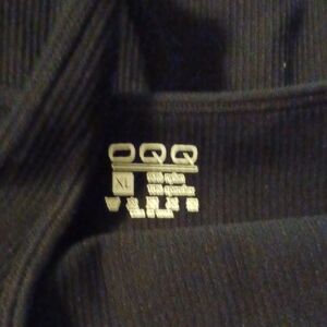 OQQ Black Ribbed Bodysuit